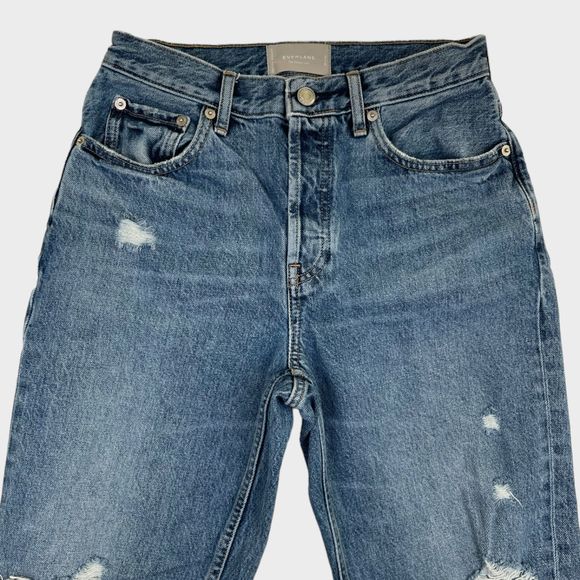 EVERLANE The Cheeky Jean Crop Distressed Blue Jeans Women's Size 26 - Picture 2 of 12
